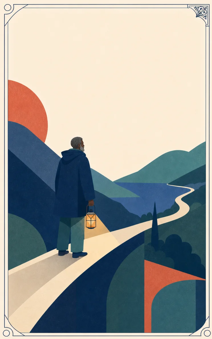 Modern symbolic illustration for The Hermit