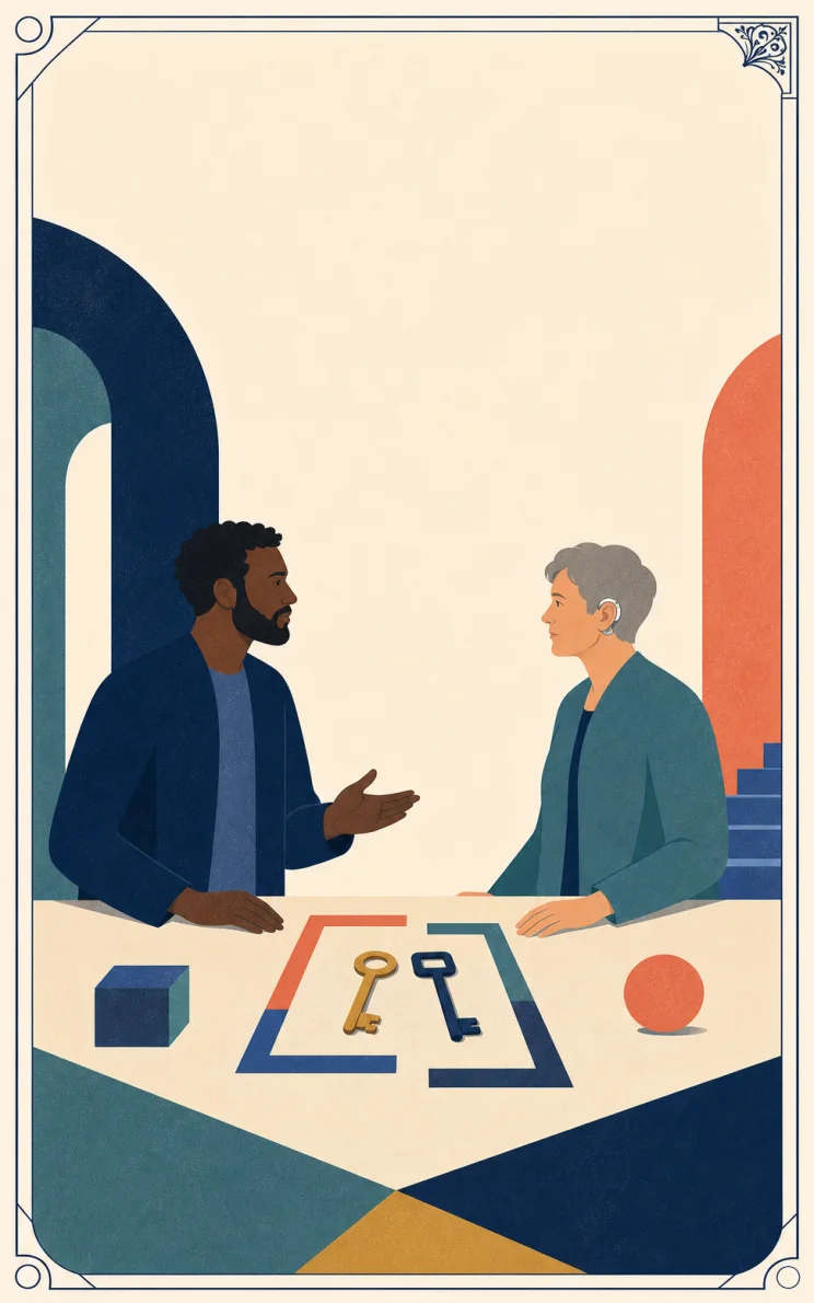 Modern symbolic illustration for The Hierophant