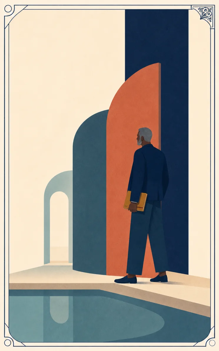 Modern symbolic illustration for The High Priestess