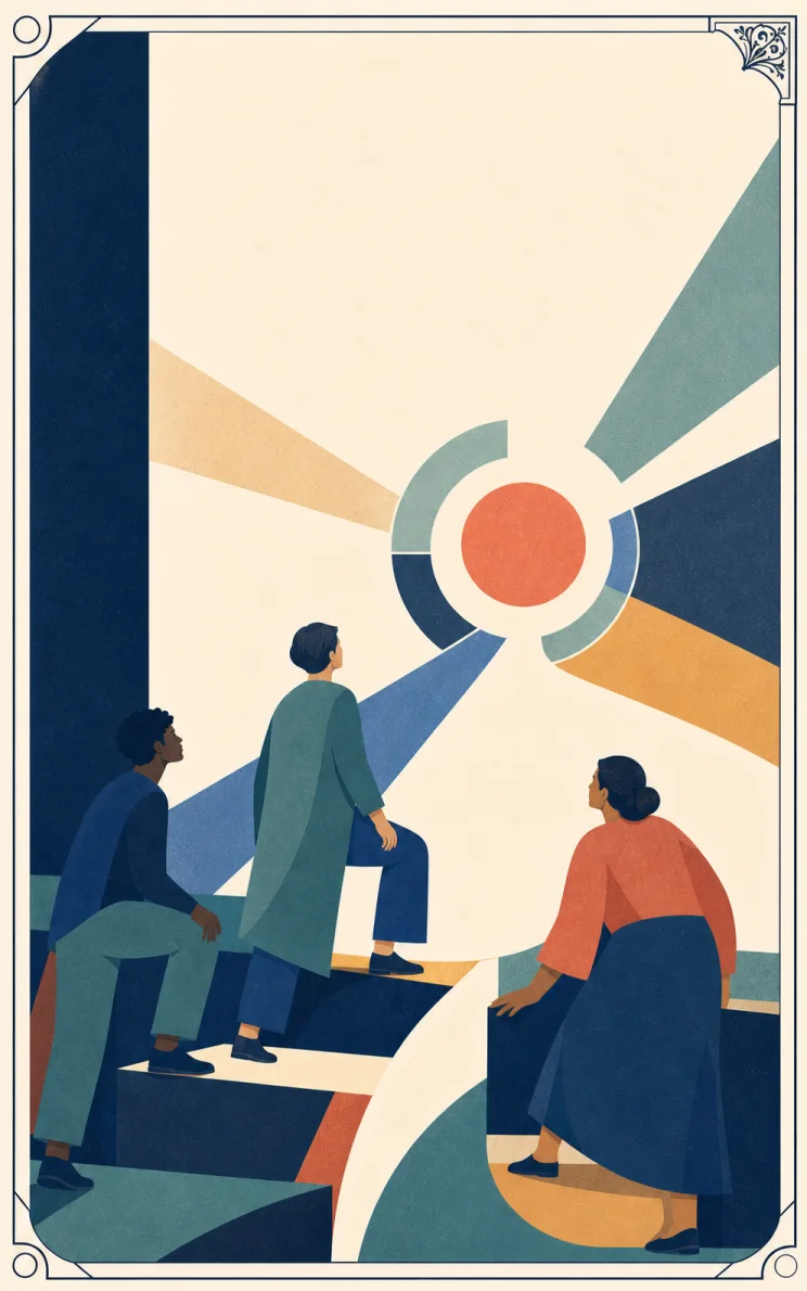 Modern symbolic illustration for Judgement