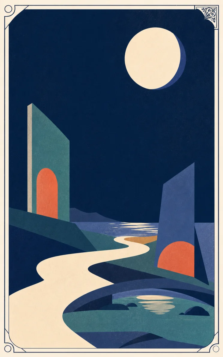 Modern symbolic illustration for The Moon