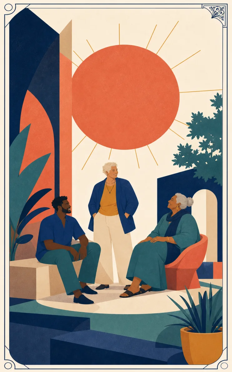 Modern symbolic illustration for The Sun